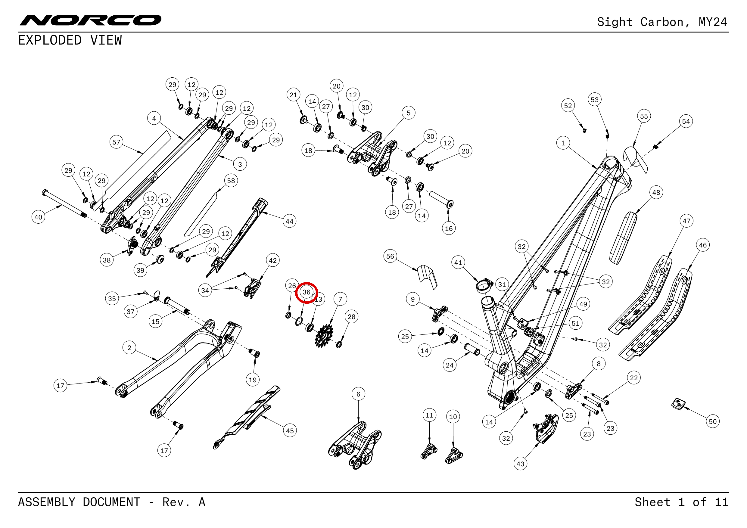 Official technical drawing with the relevant callout highlighted in red