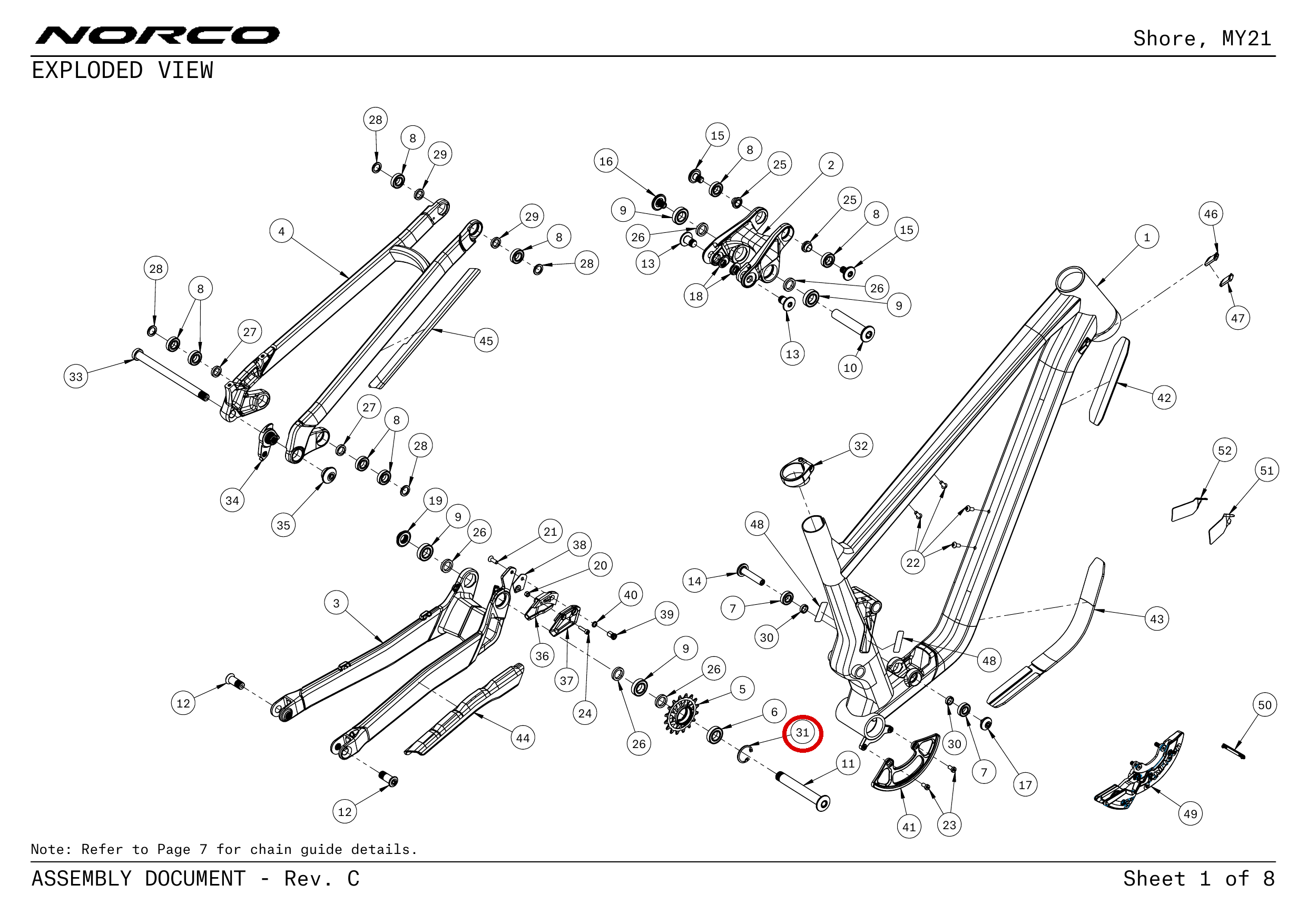 Official technical drawing with the relevant callout highlighted in red