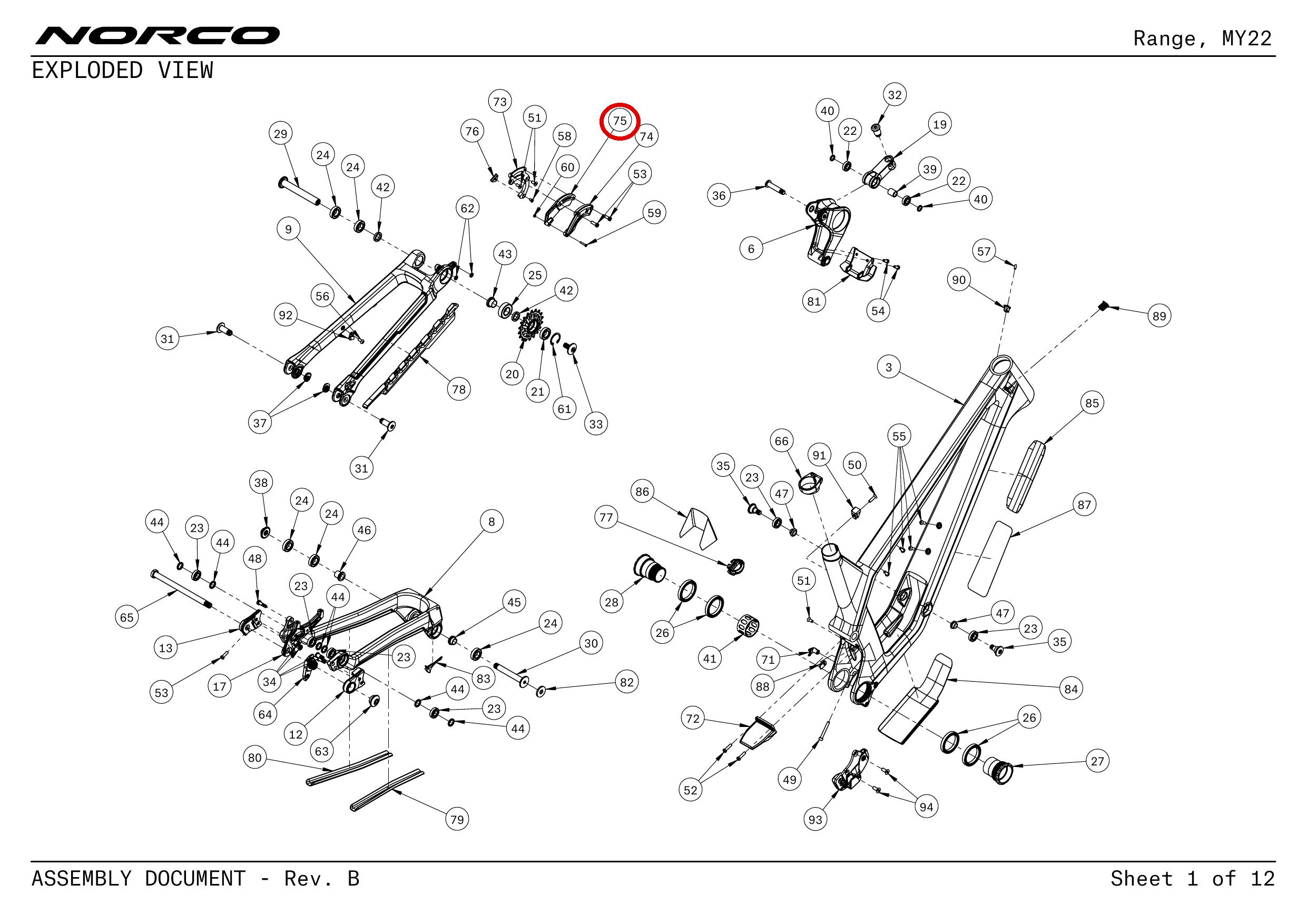 Official technical drawing with the relevant callout highlighted in red