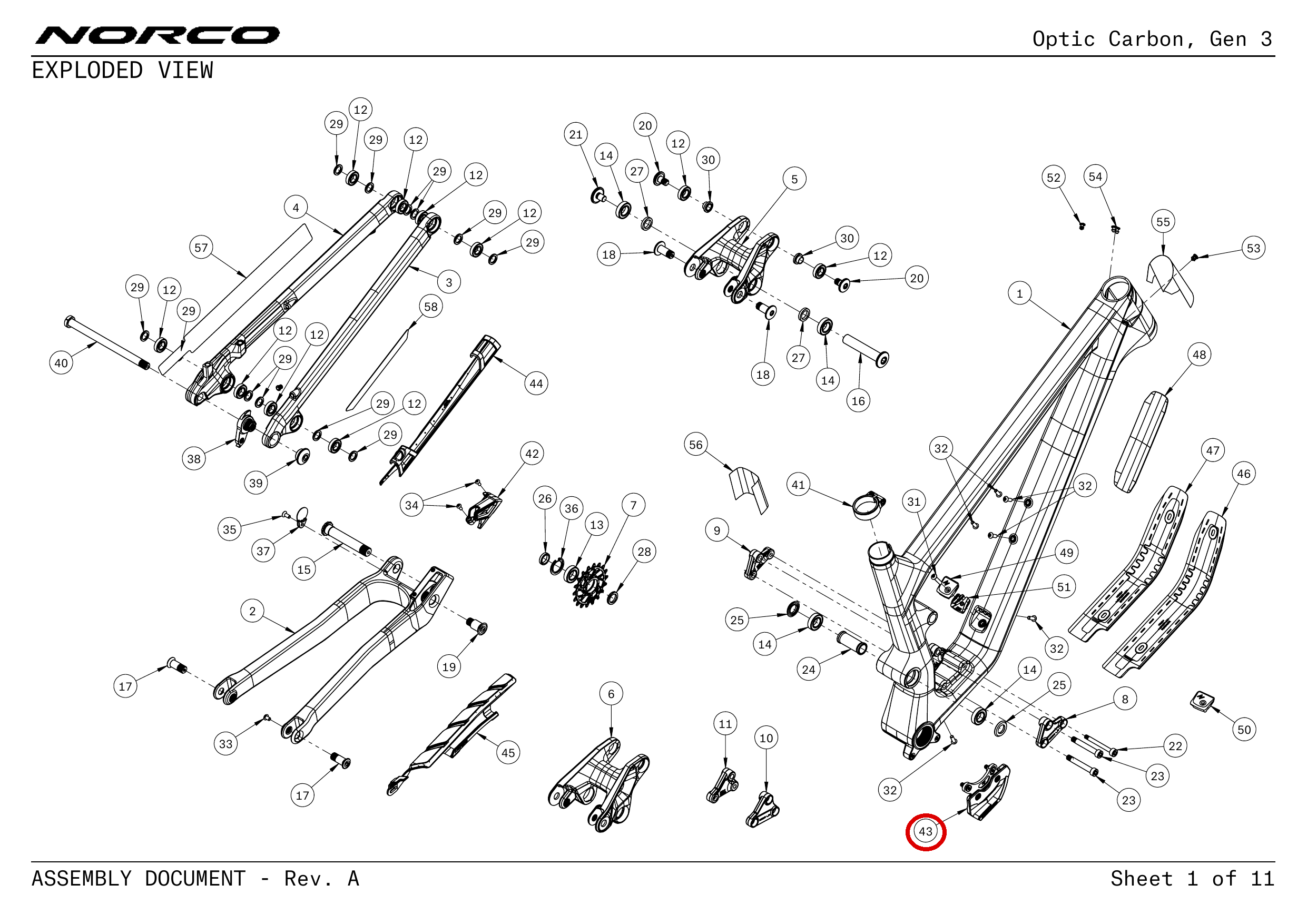 Official technical drawing with the relevant callout highlighted in red