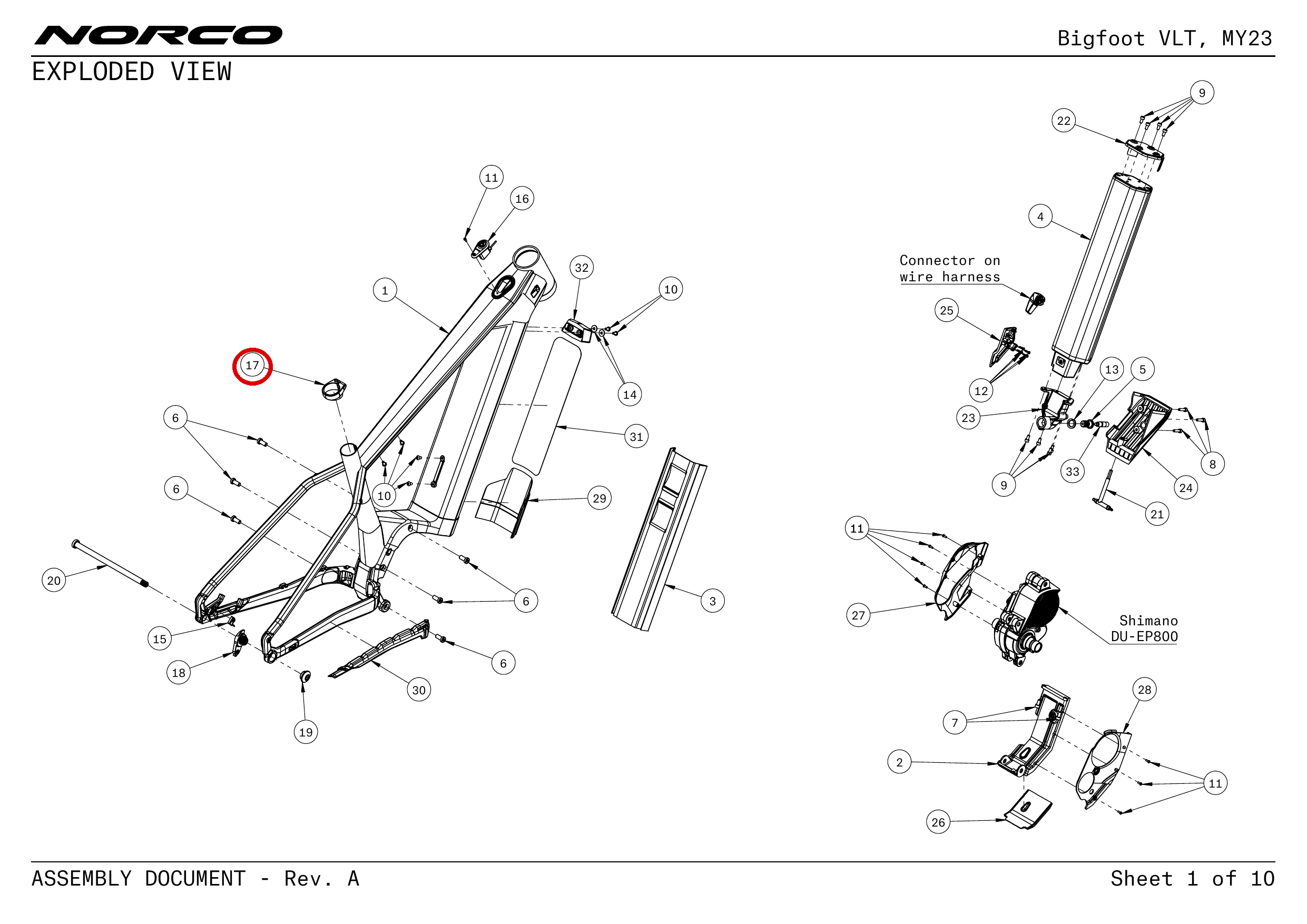 Official technical drawing with the relevant callout highlighted in red