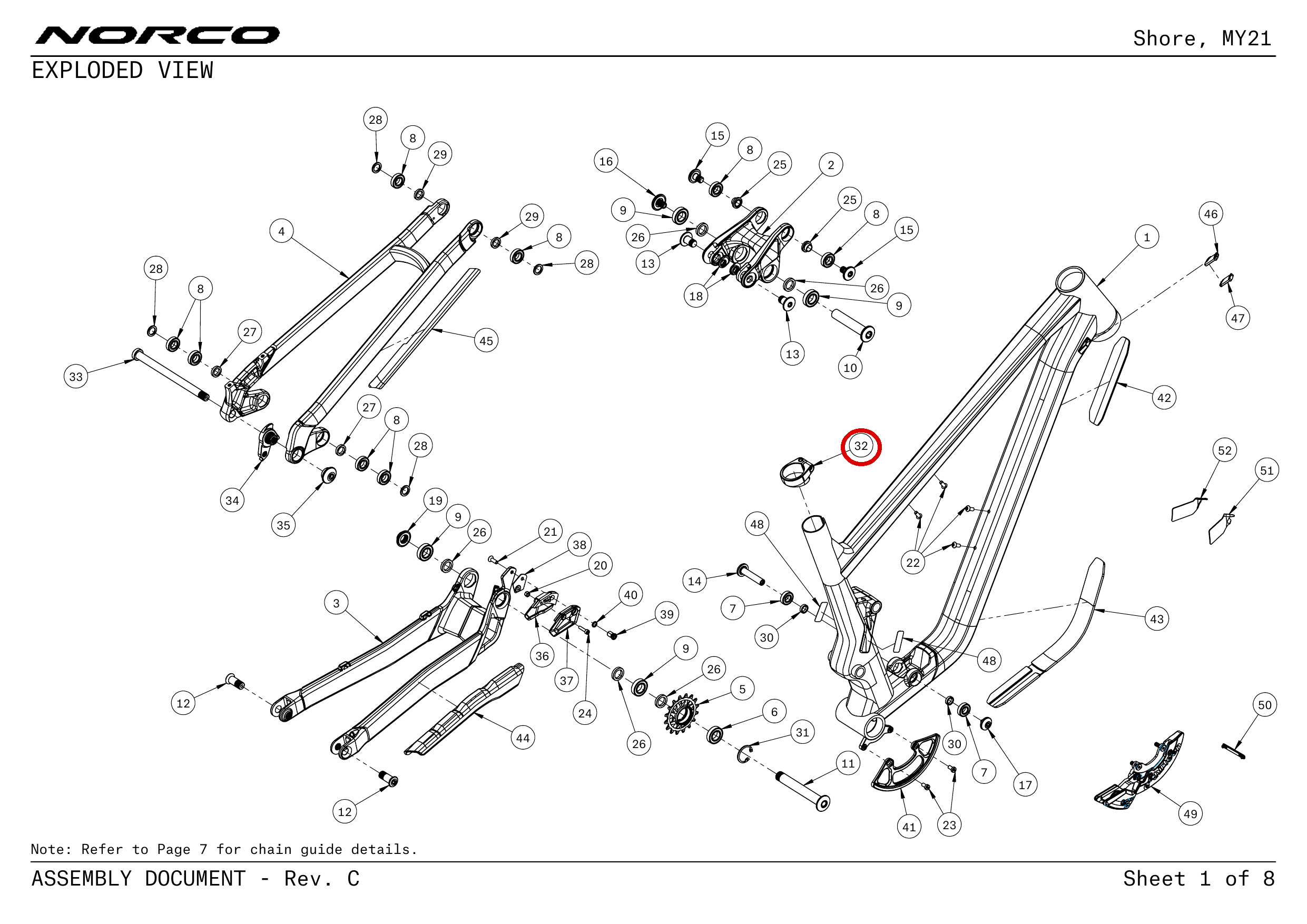 Official technical drawing with the relevant callout highlighted in red