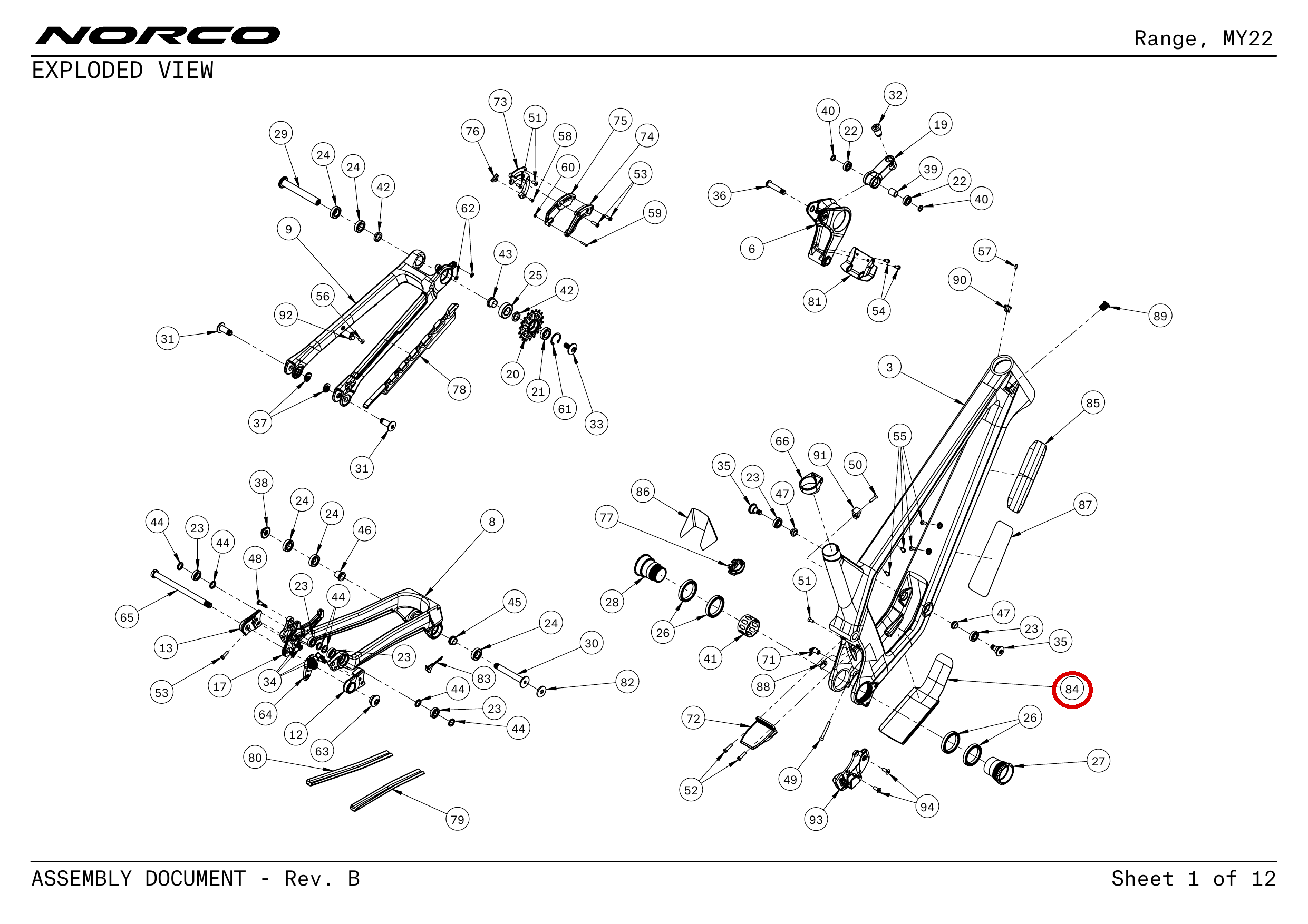 Official technical drawing with the relevant callout highlighted in red