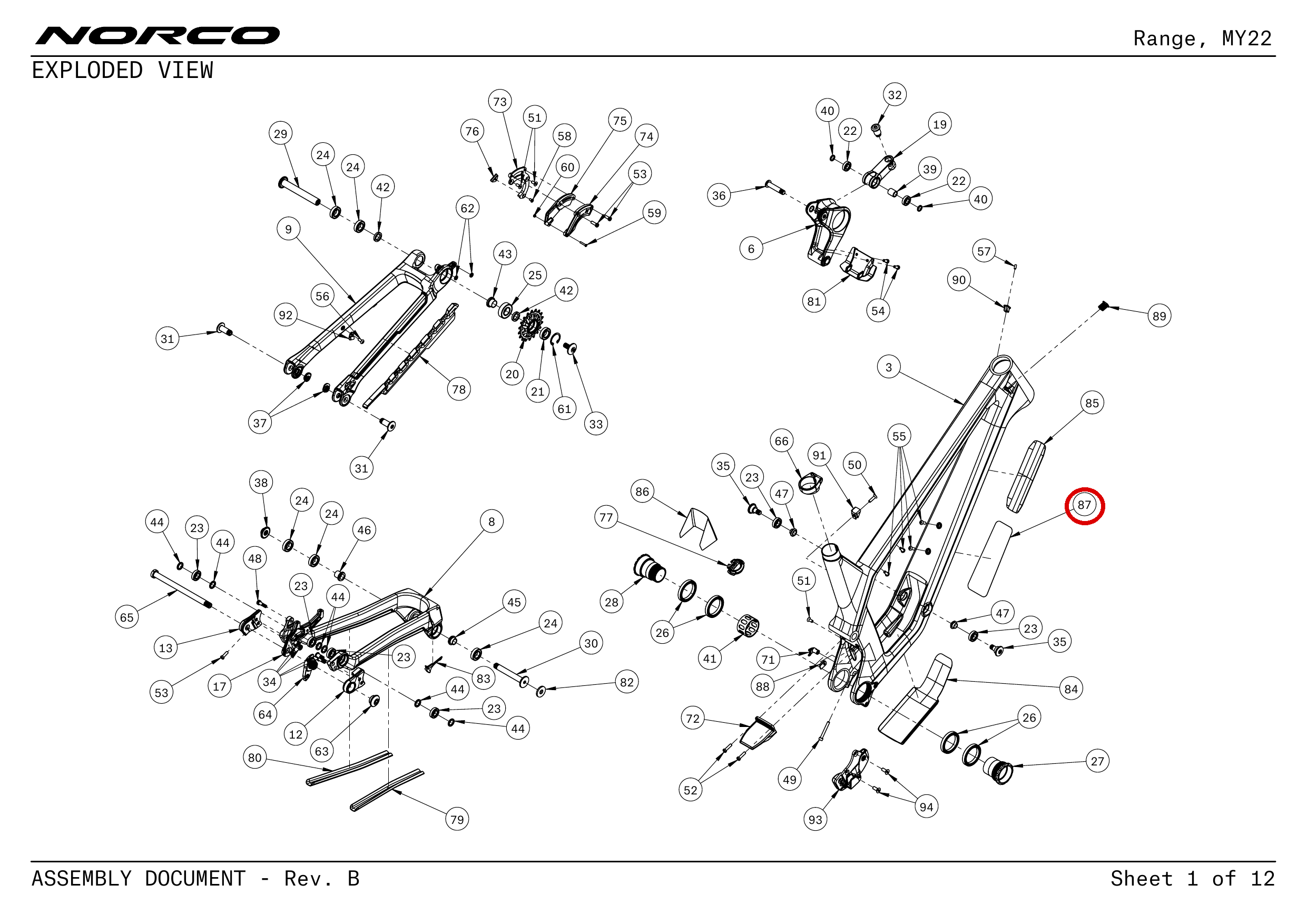Official technical drawing with the relevant callout highlighted in red