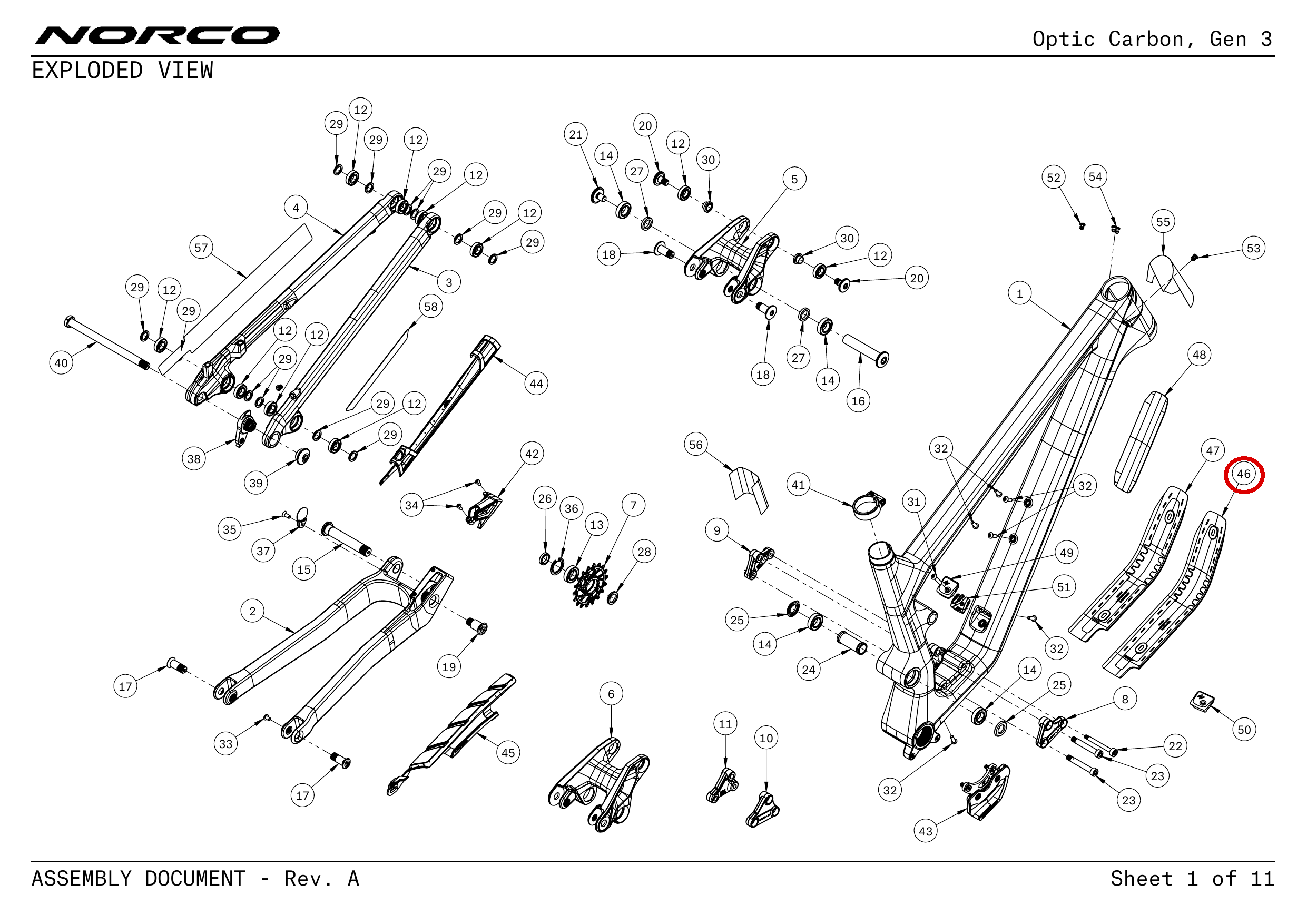 Official technical drawing with the relevant callout highlighted in red