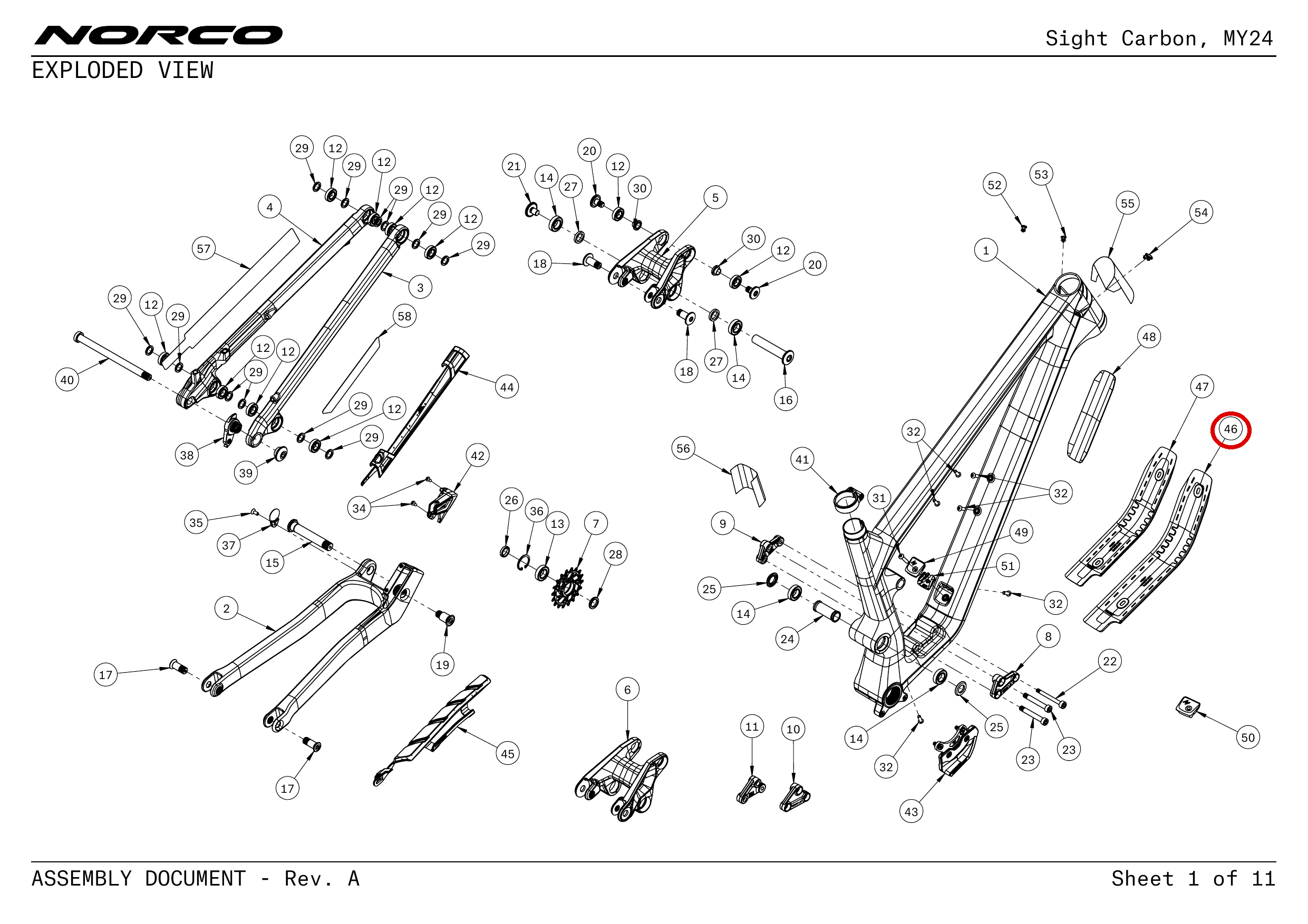 Official technical drawing with the relevant callout highlighted in red