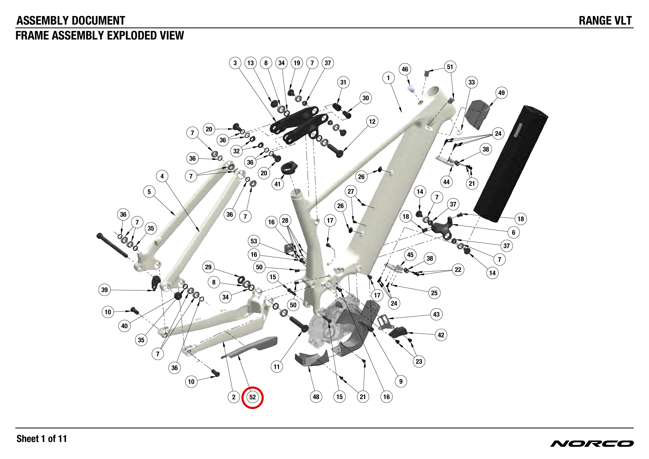 Official technical drawing with the relevant callout highlighted in red