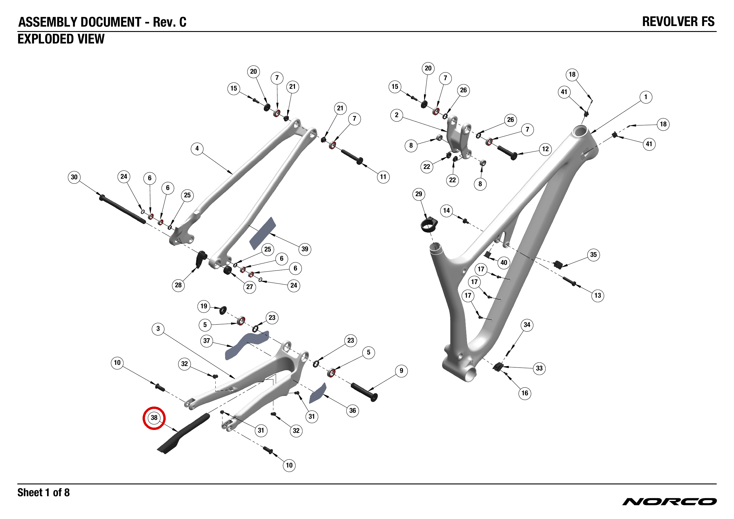 Official technical drawing with the relevant callout highlighted in red