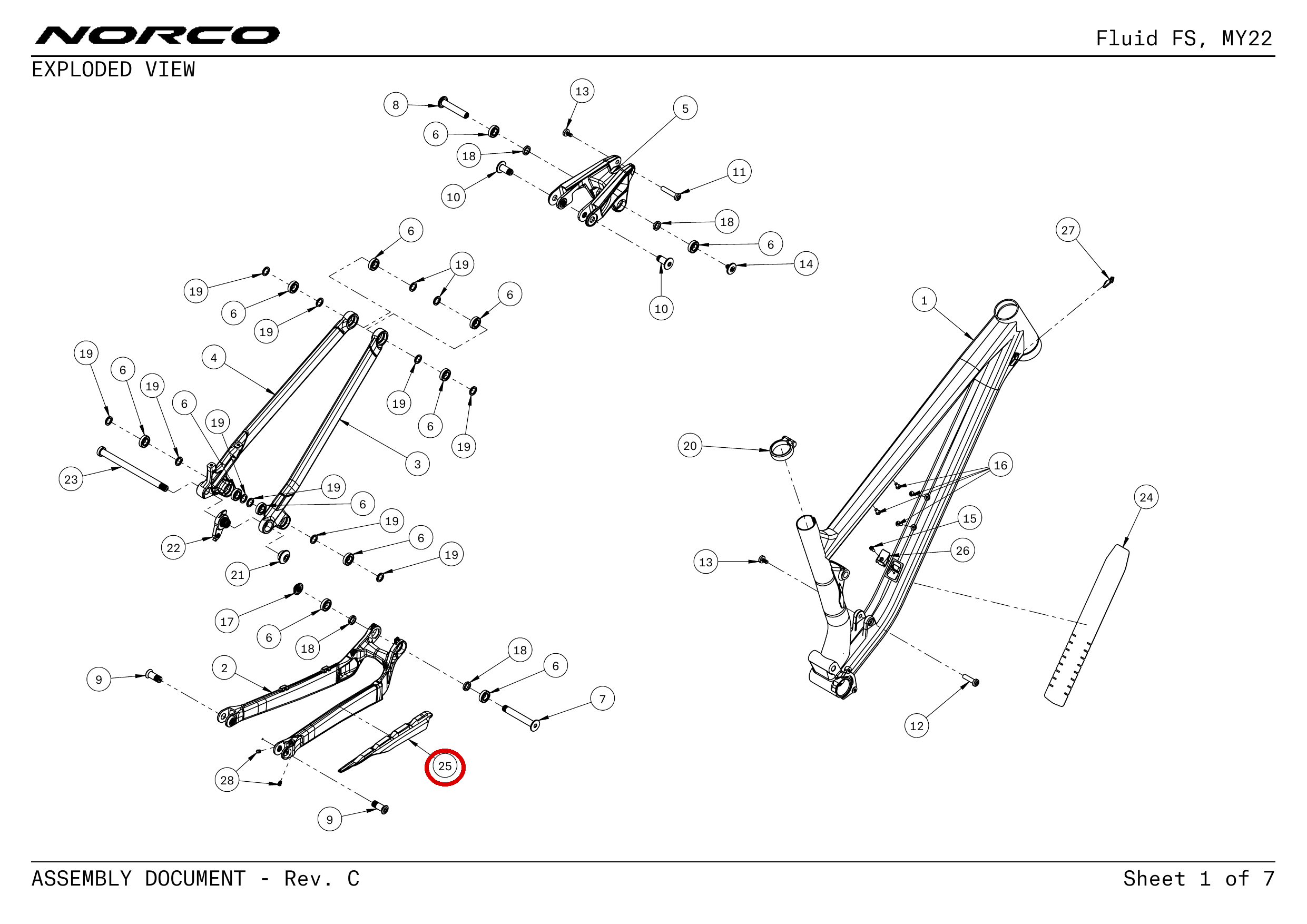 Official technical drawing with the relevant callout highlighted in red