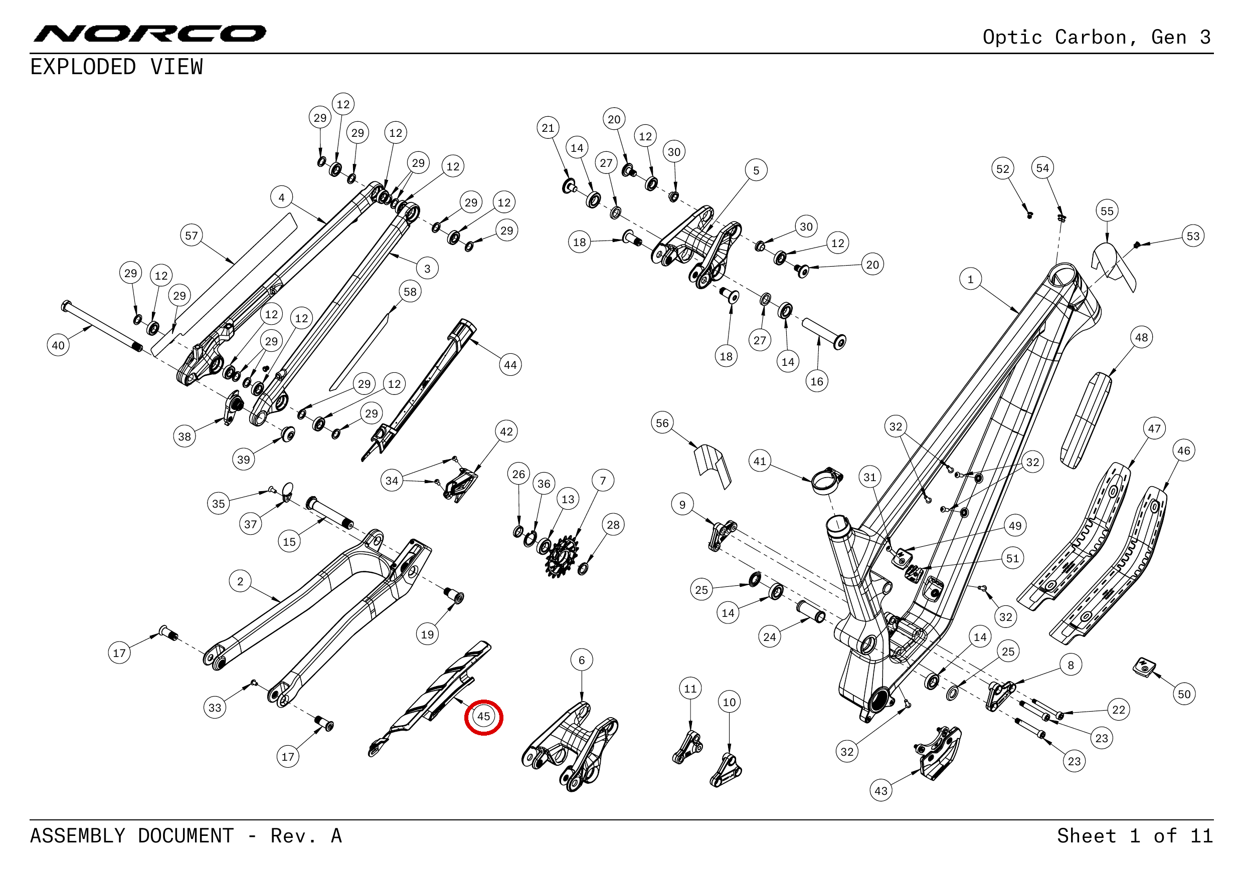 Official technical drawing with the relevant callout highlighted in red