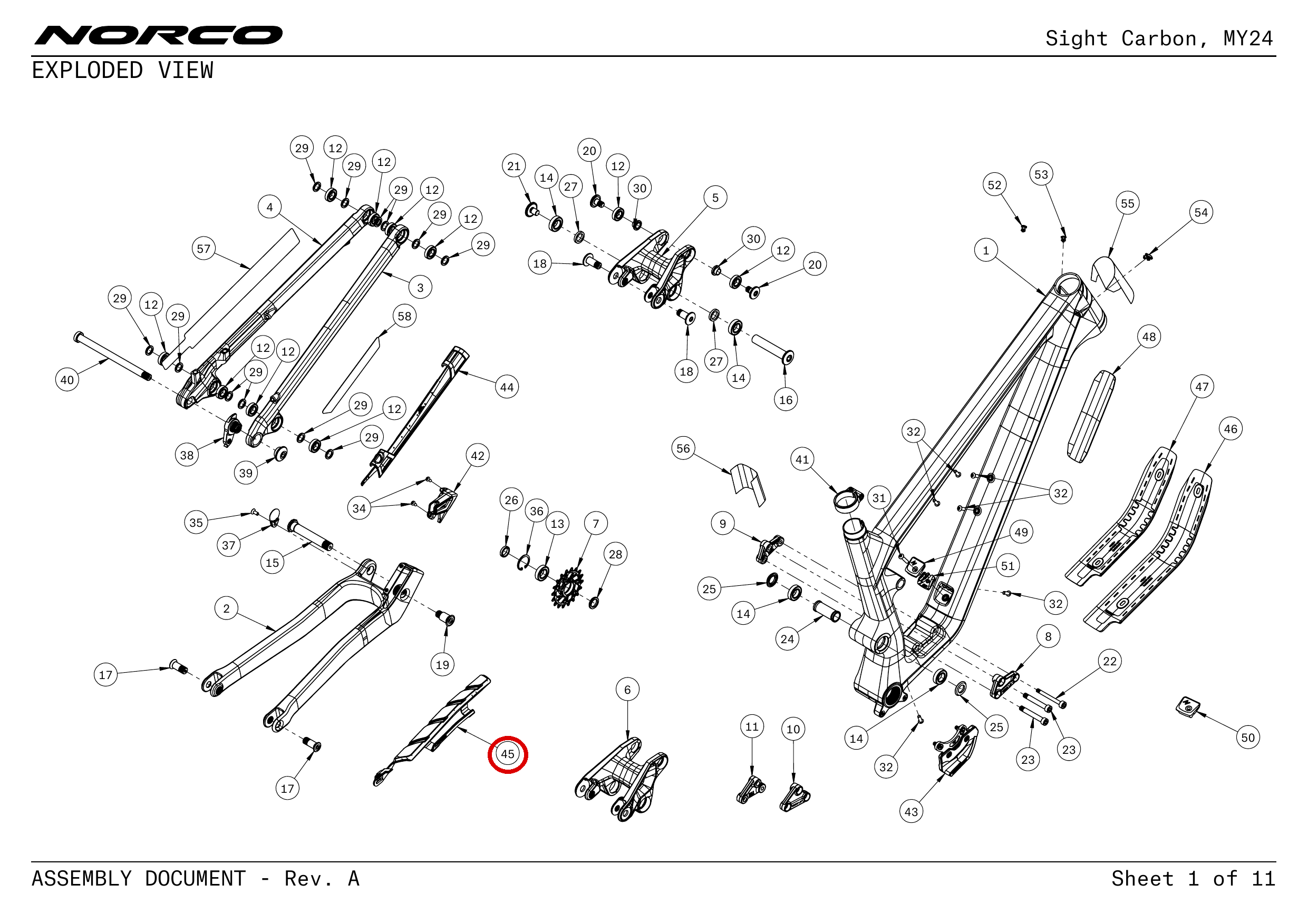 Official technical drawing with the relevant callout highlighted in red