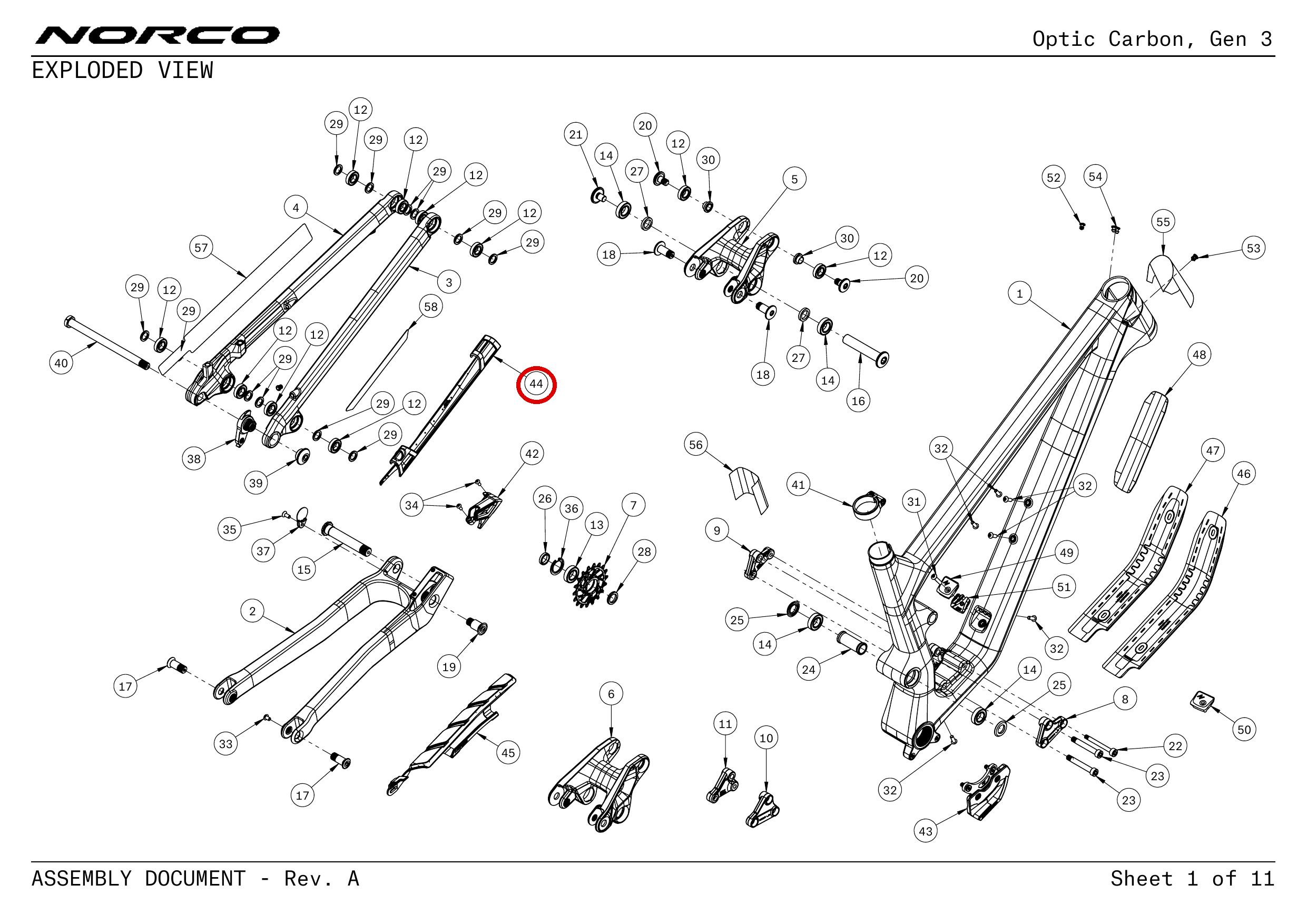 Official technical drawing with the relevant callout highlighted in red