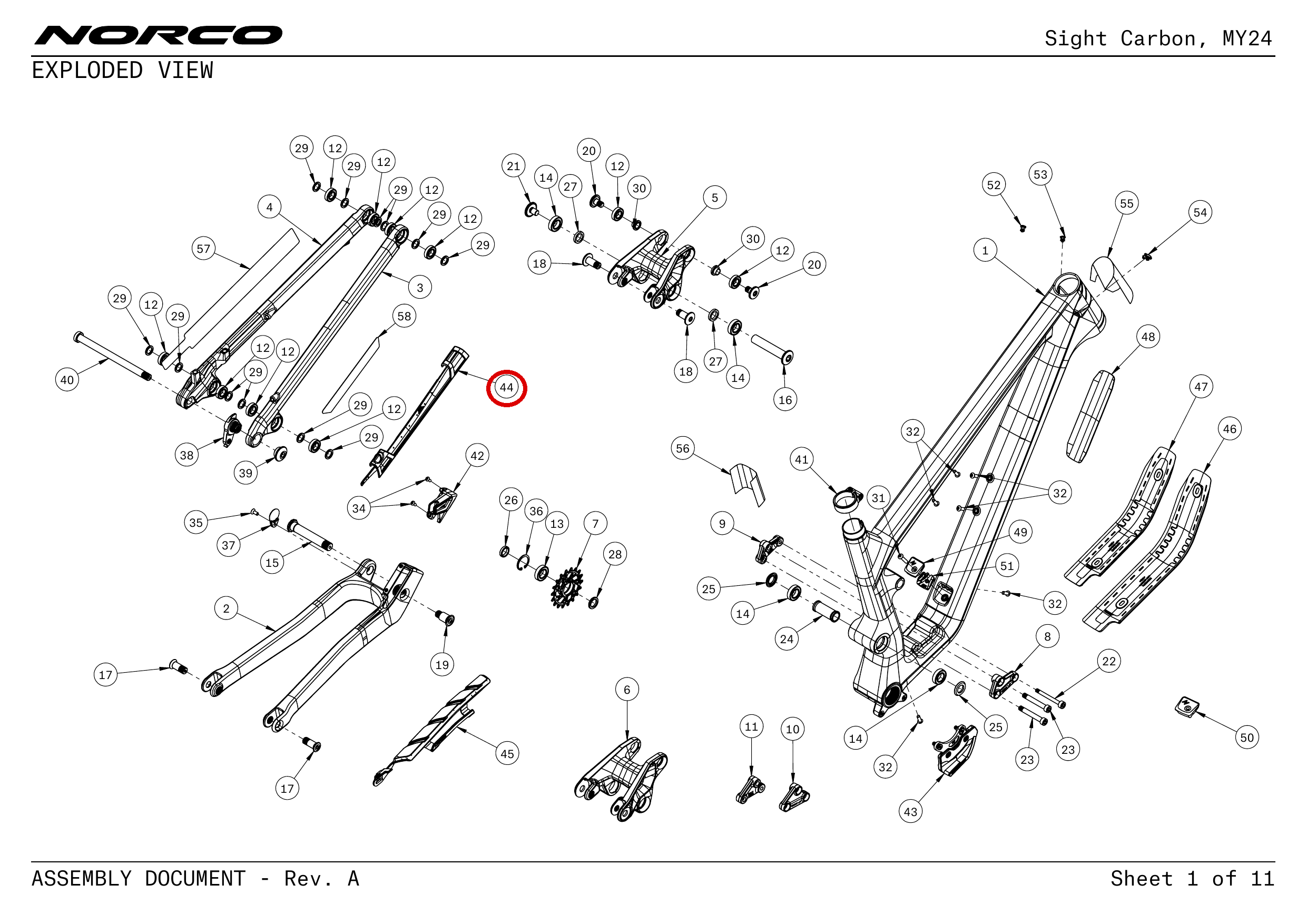 Official technical drawing with the relevant callout highlighted in red