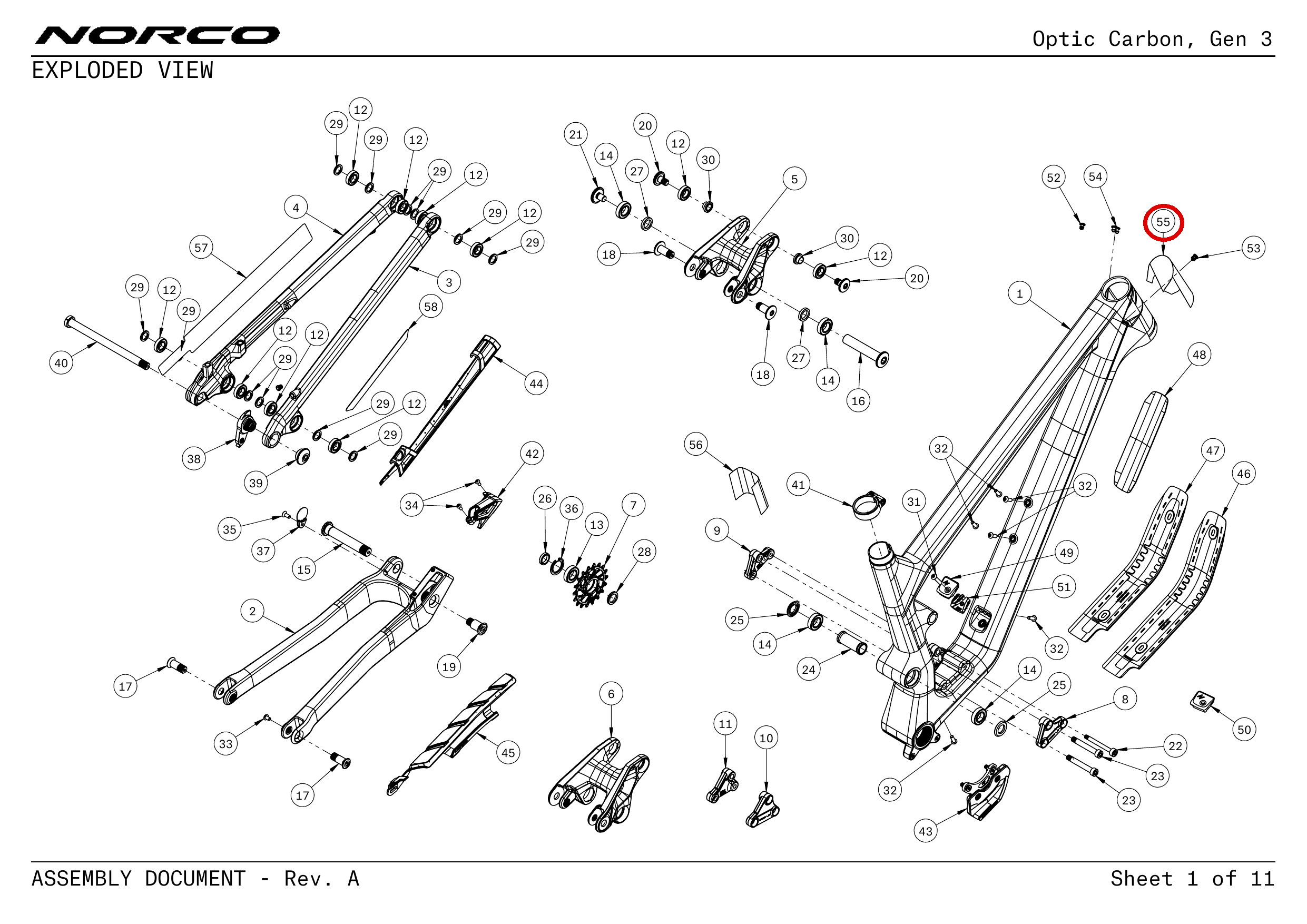 Official technical drawing with the relevant callout highlighted in red