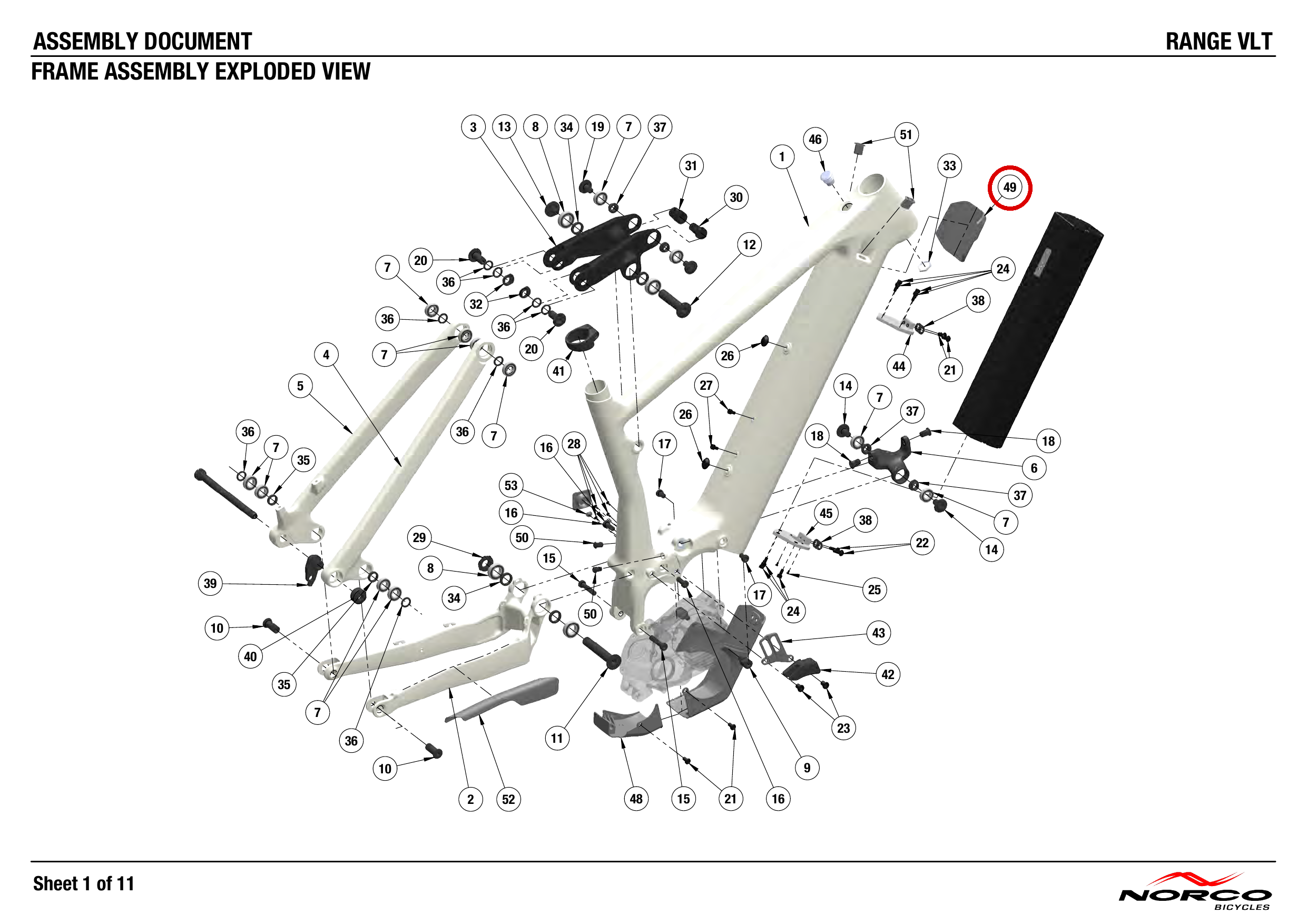 Official technical drawing with the relevant callout highlighted in red