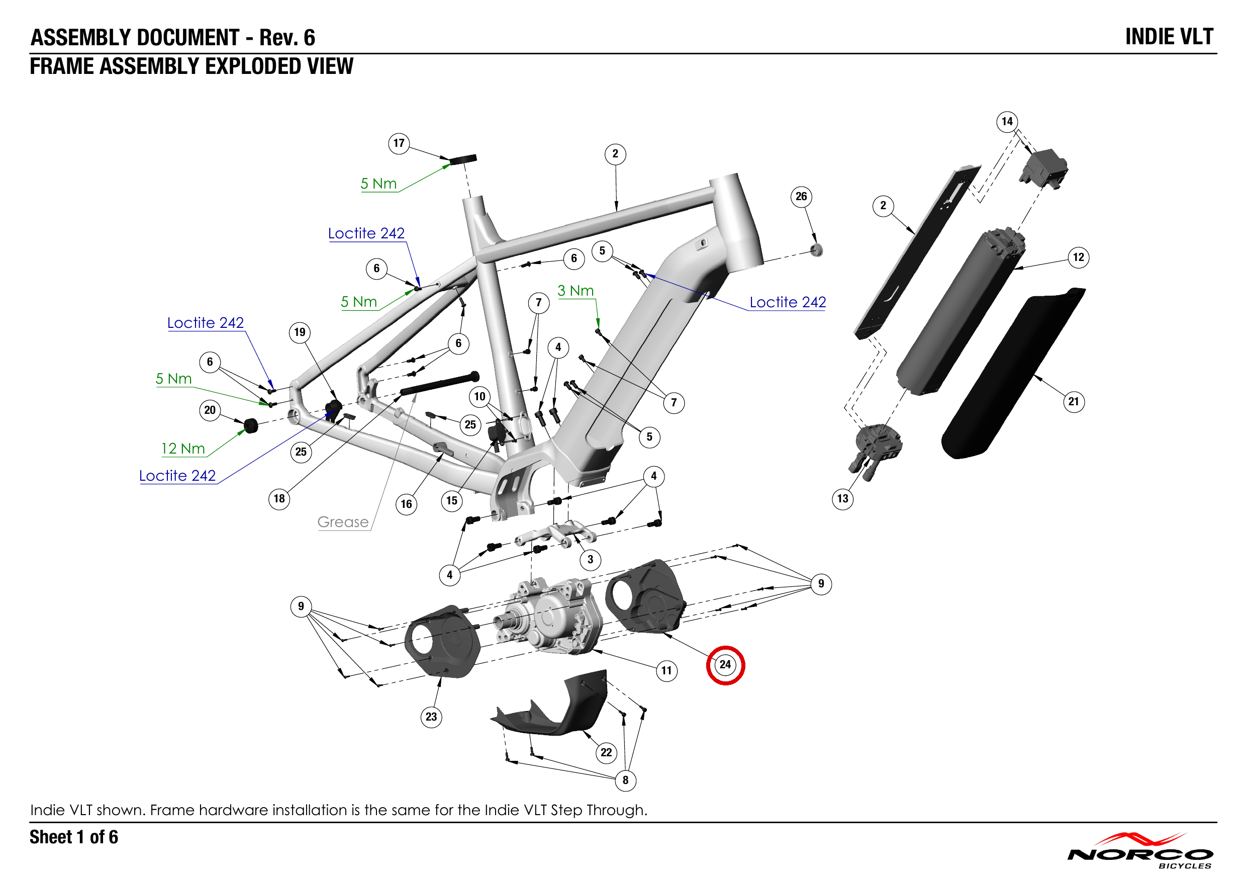 Official technical drawing with the relevant callout highlighted in red