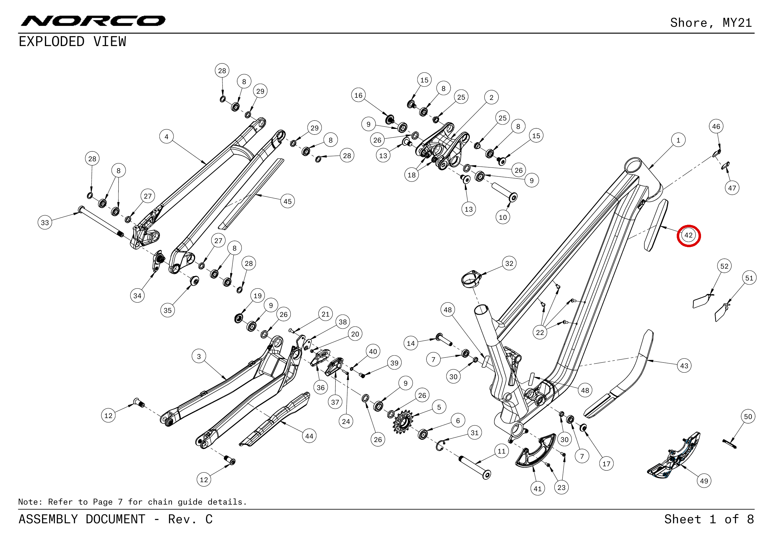 Official technical drawing with the relevant callout highlighted in red