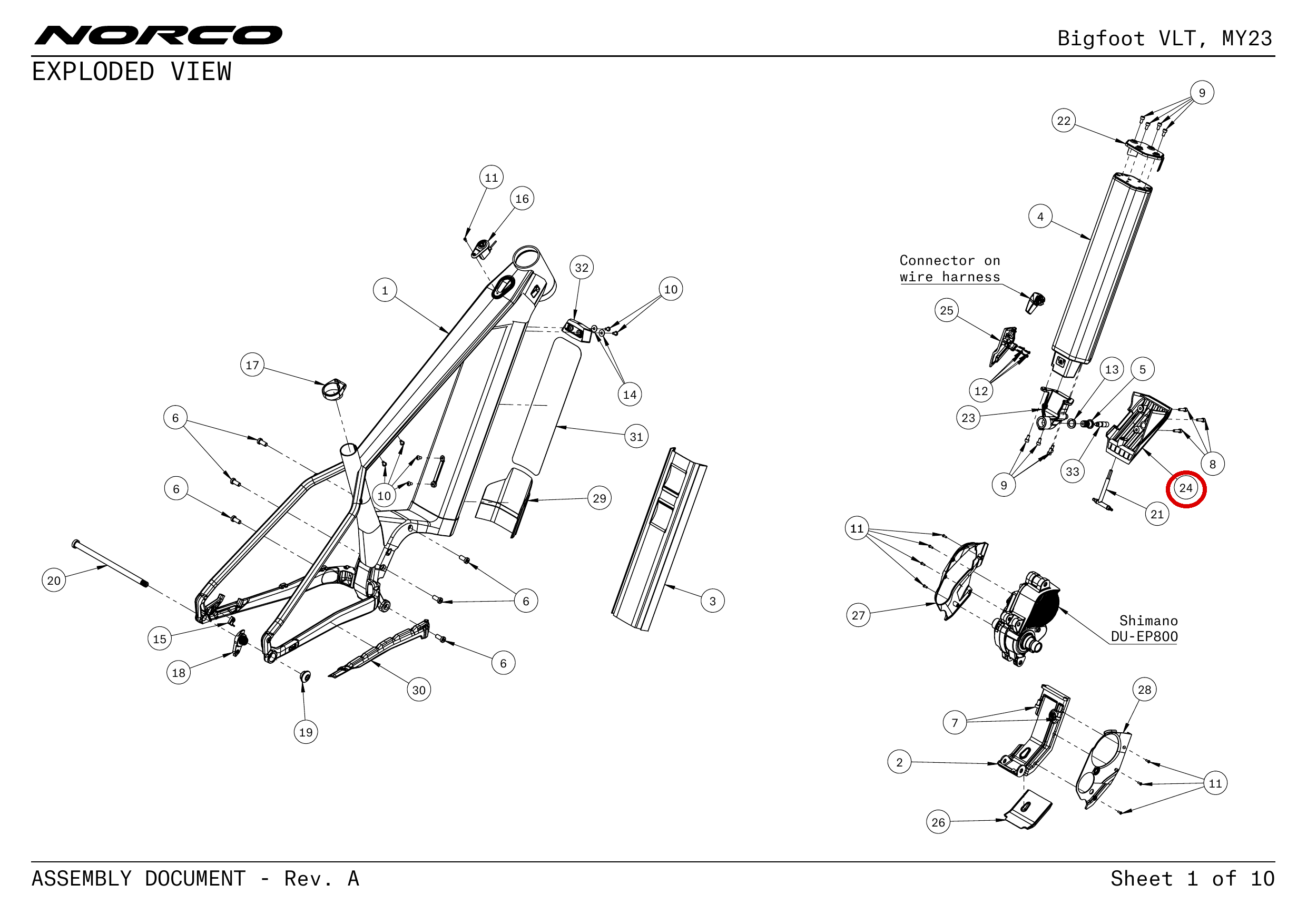 Official technical drawing with the relevant callout highlighted in red