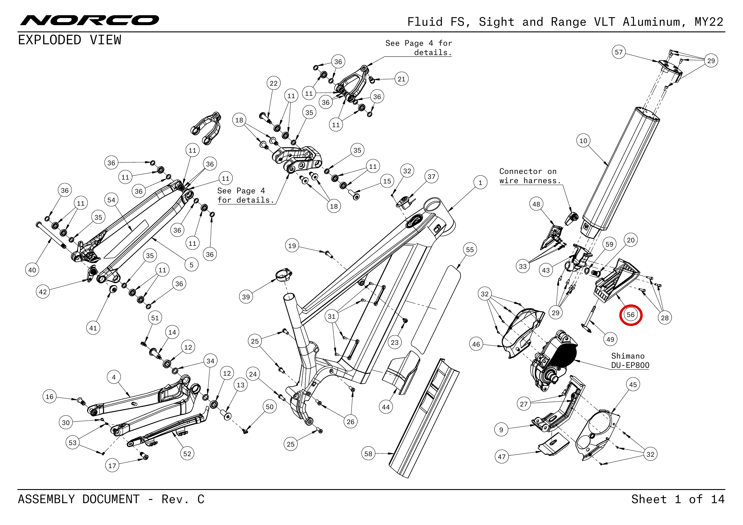 Official technical drawing with the relevant callout highlighted in red