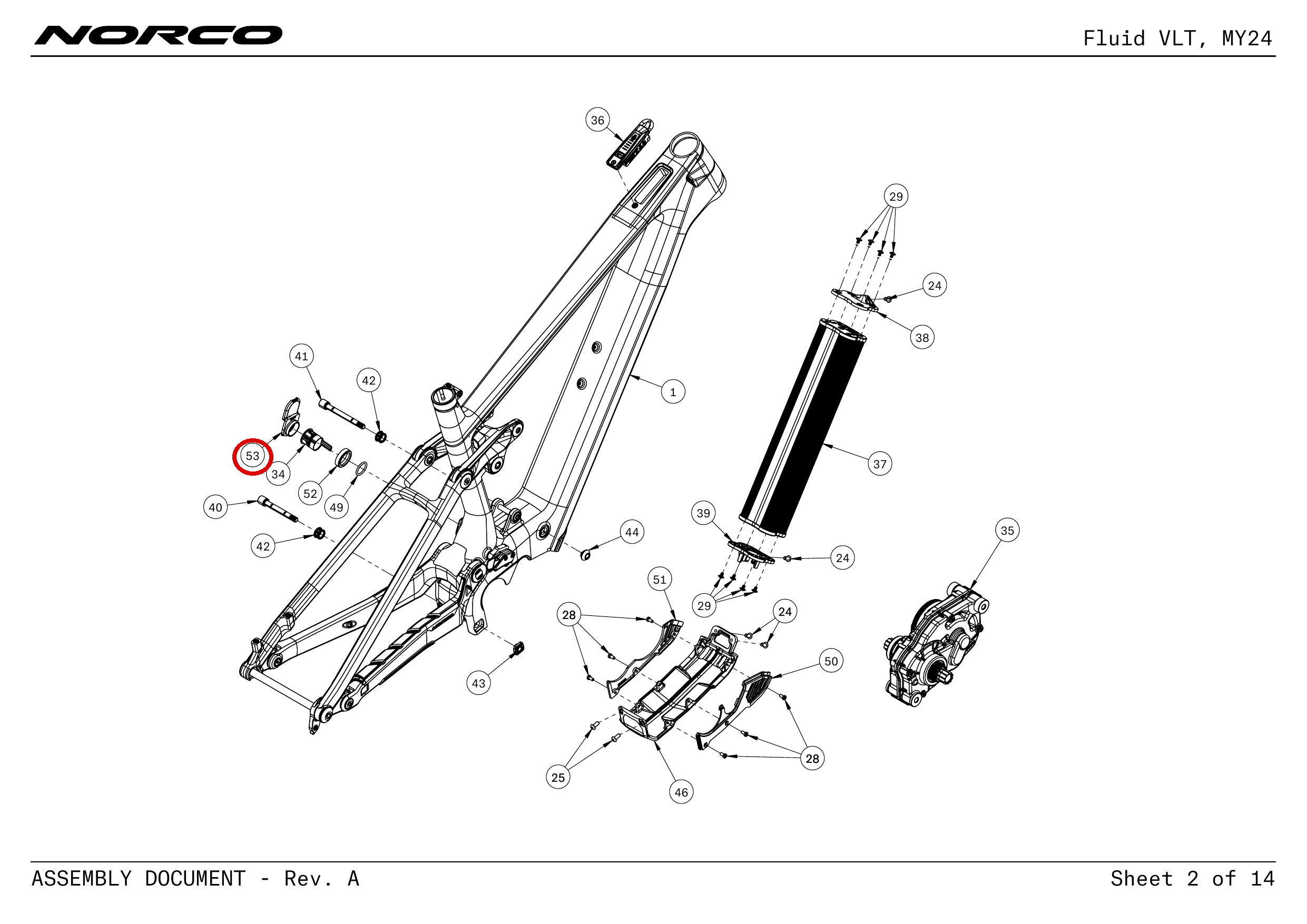 Official technical drawing with the relevant callout highlighted in red
