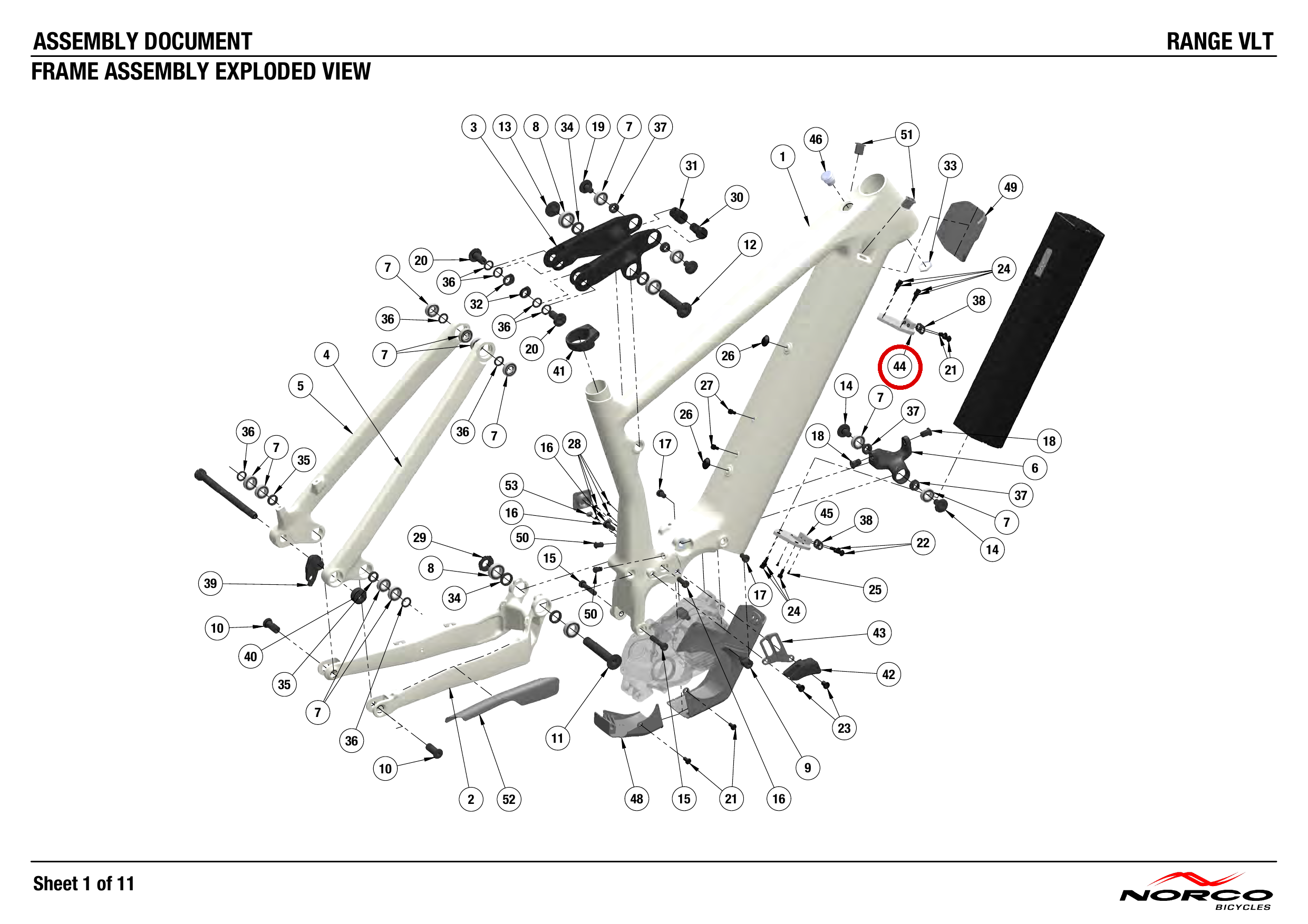 Official technical drawing with the relevant callout highlighted in red