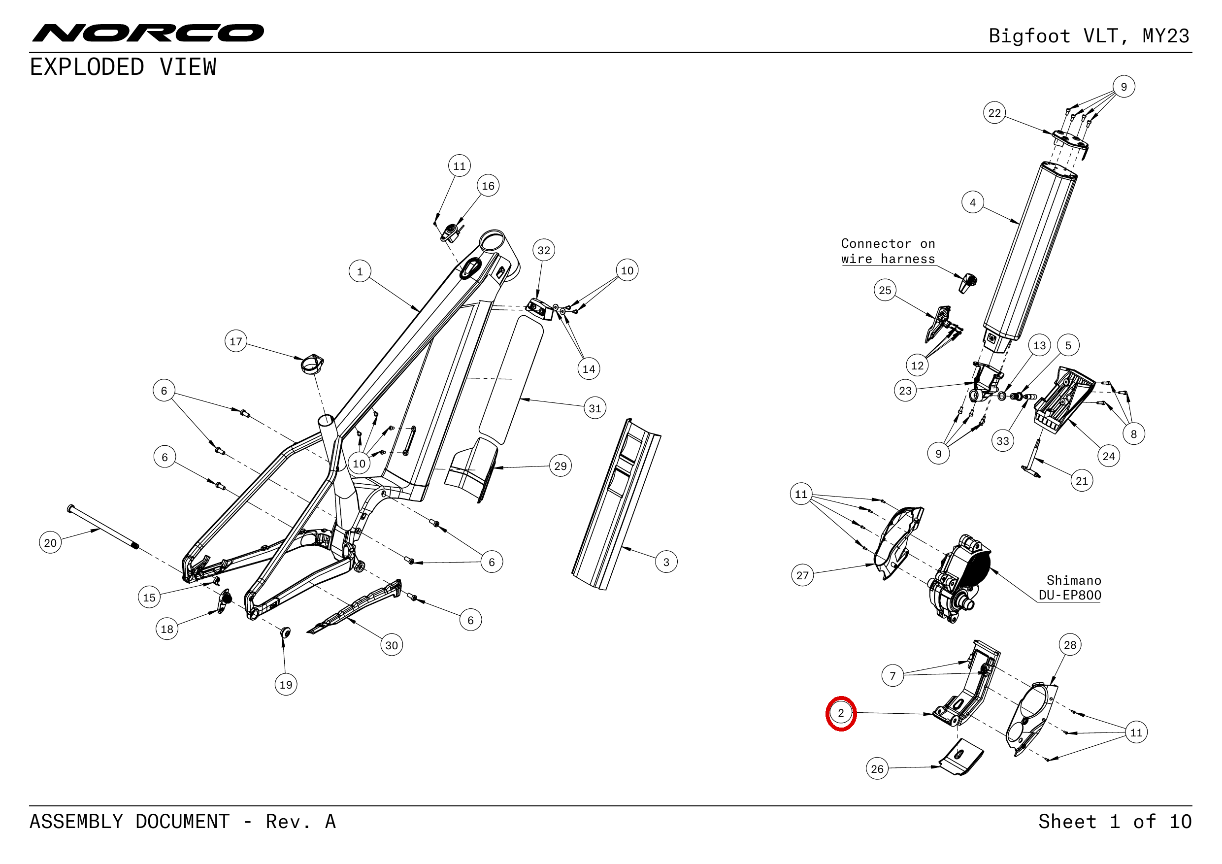 Official technical drawing with the relevant callout highlighted in red