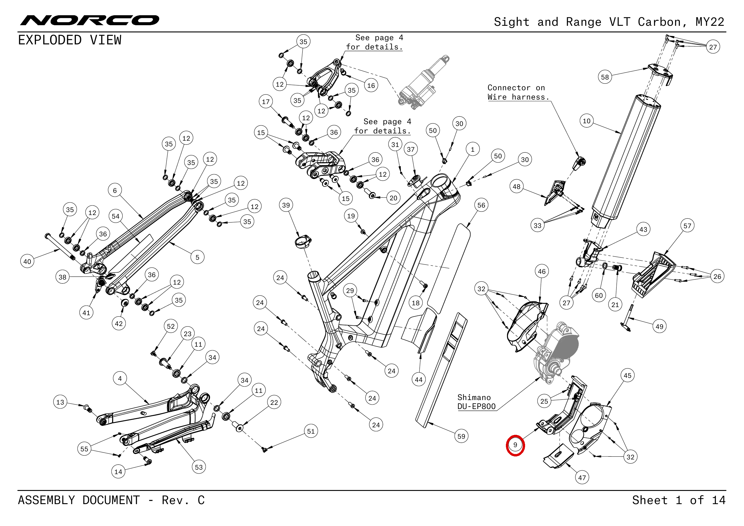 Official technical drawing with the relevant callout highlighted in red