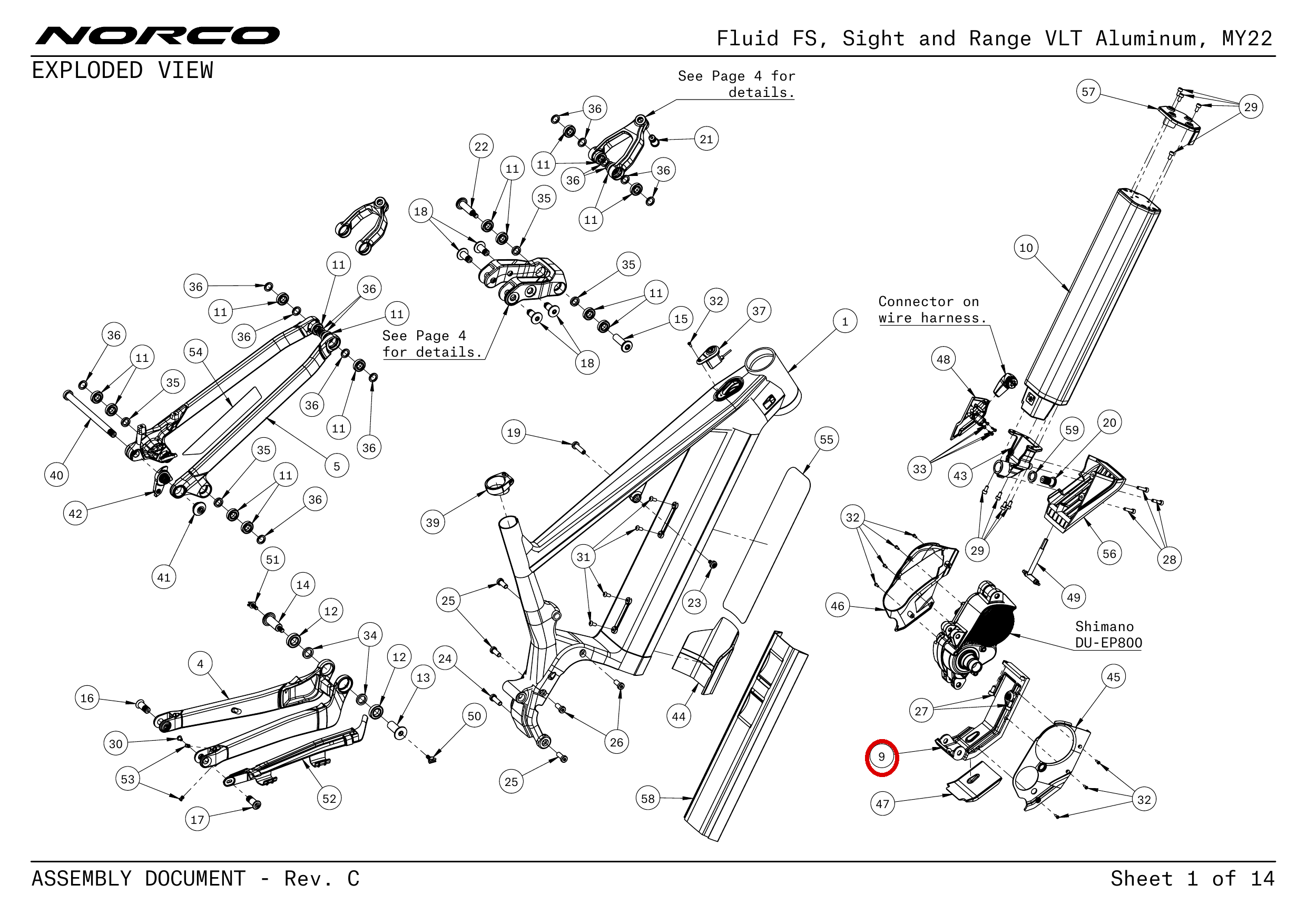 Official technical drawing with the relevant callout highlighted in red