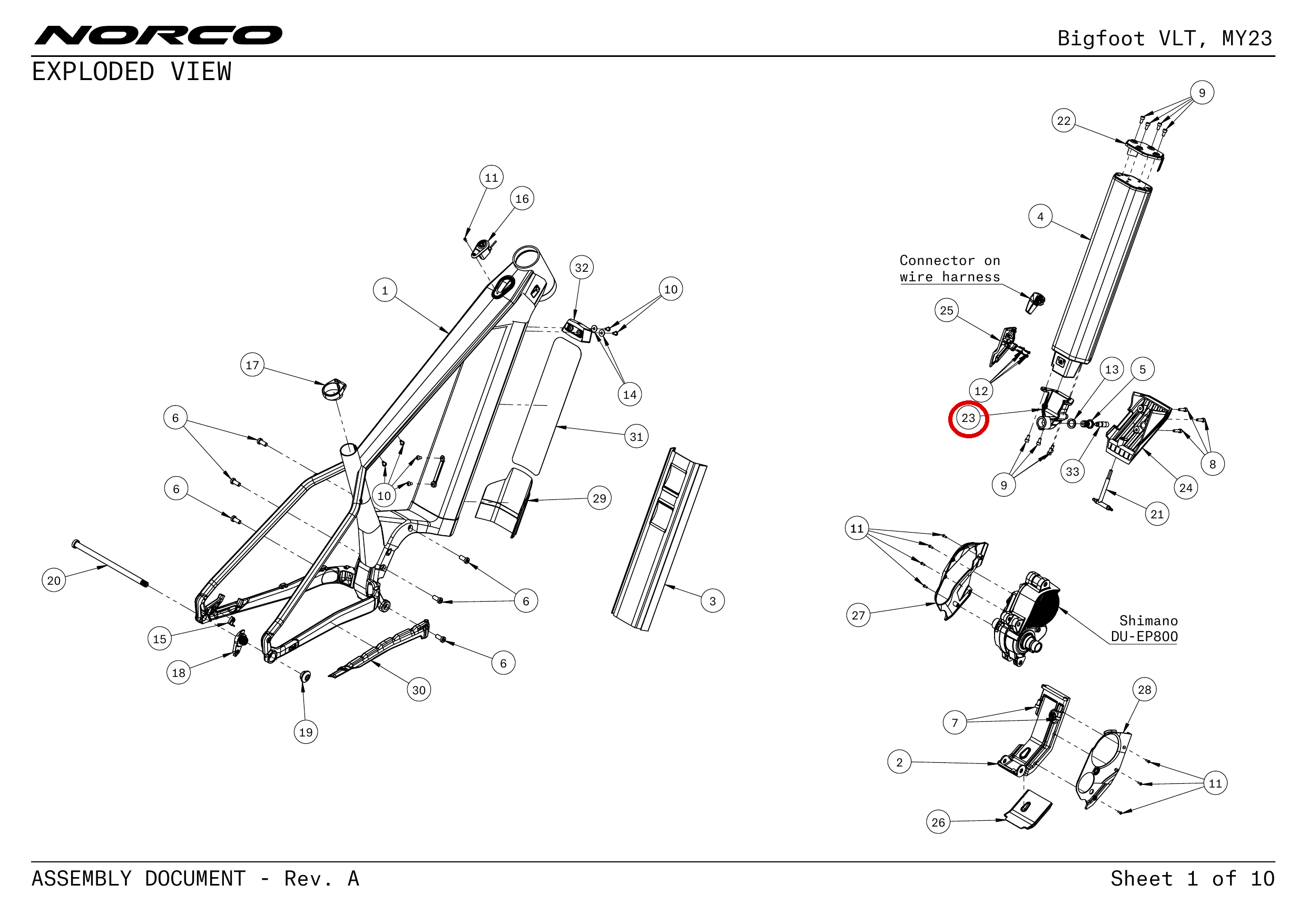 Official technical drawing with the relevant callout highlighted in red